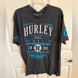 Hurley Charcoal and Teal Graphic Tee